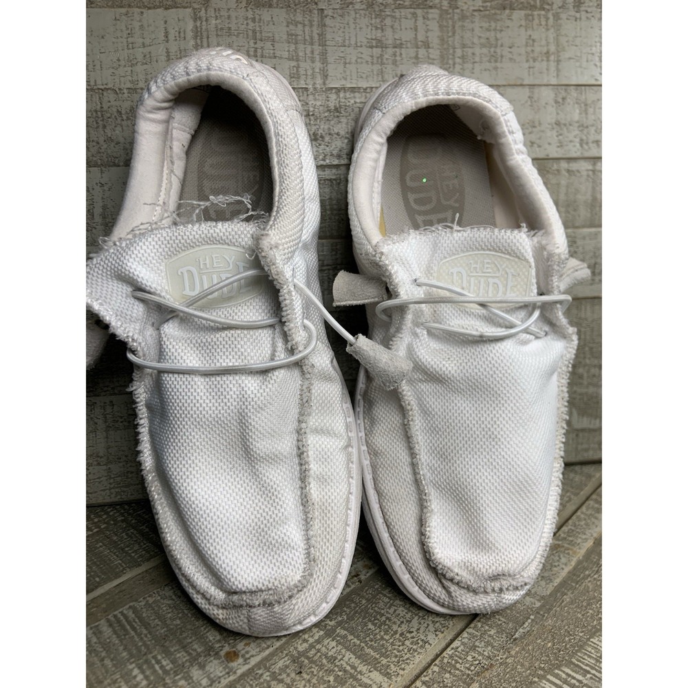 Hey Dude Wally Sox Men's White Mesh Slip-On Lightweight Breathable US 8 Sneakers